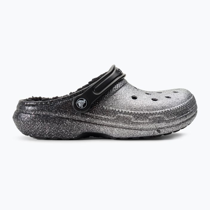 Шльопанці Crocs Classic Glitter Lined Clog чорні/сріблясті 3