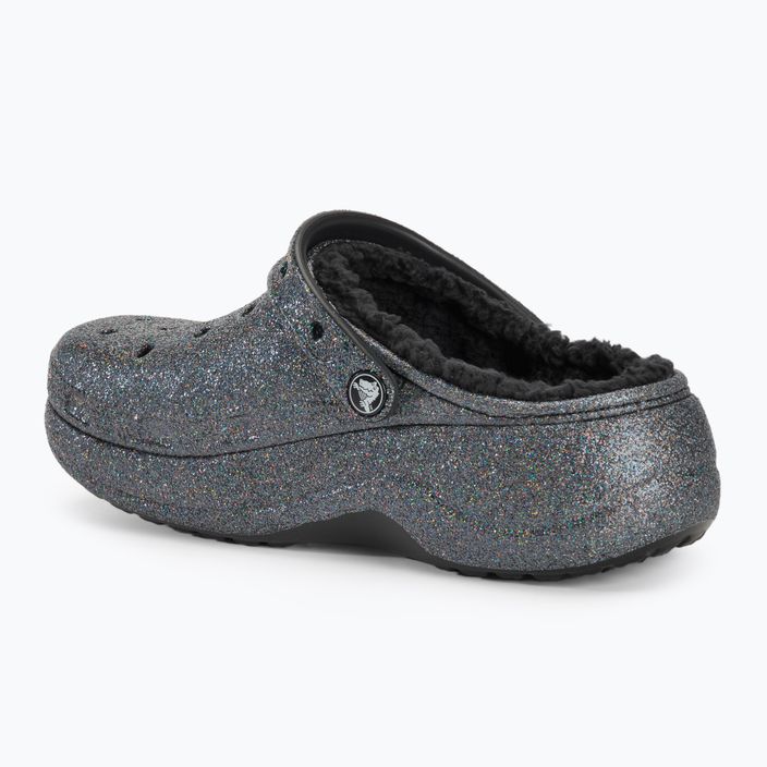 Шльопанці жіночі Crocs Baya Platform Lined Glitter Clog black giltter 4