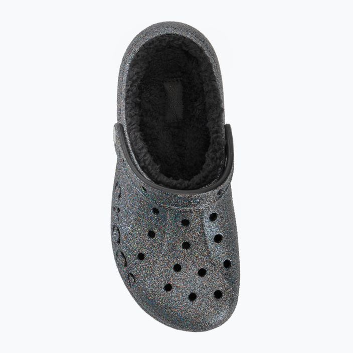 Шльопанці жіночі Crocs Baya Platform Lined Glitter Clog black giltter 6