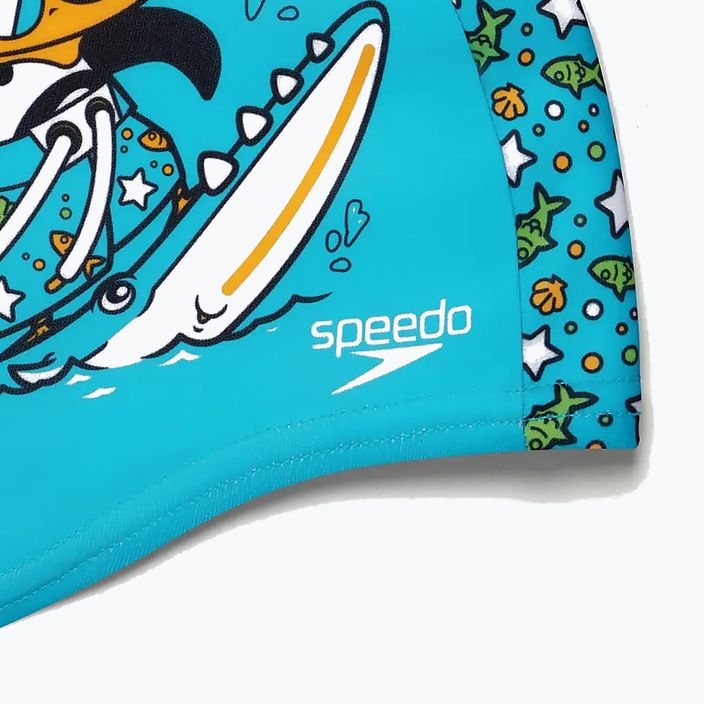 Шапочка для плавання Speedo з принтом з поліестеру синя/зелена 3