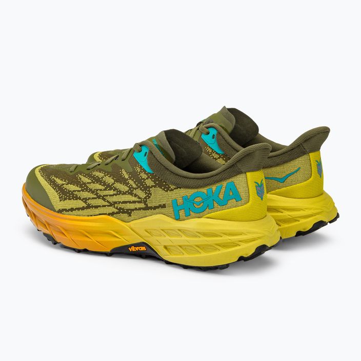 Кросівки для бігу чоловічі HOKA Speedgoat 5 зелено-жовті 1123157-APFR 4