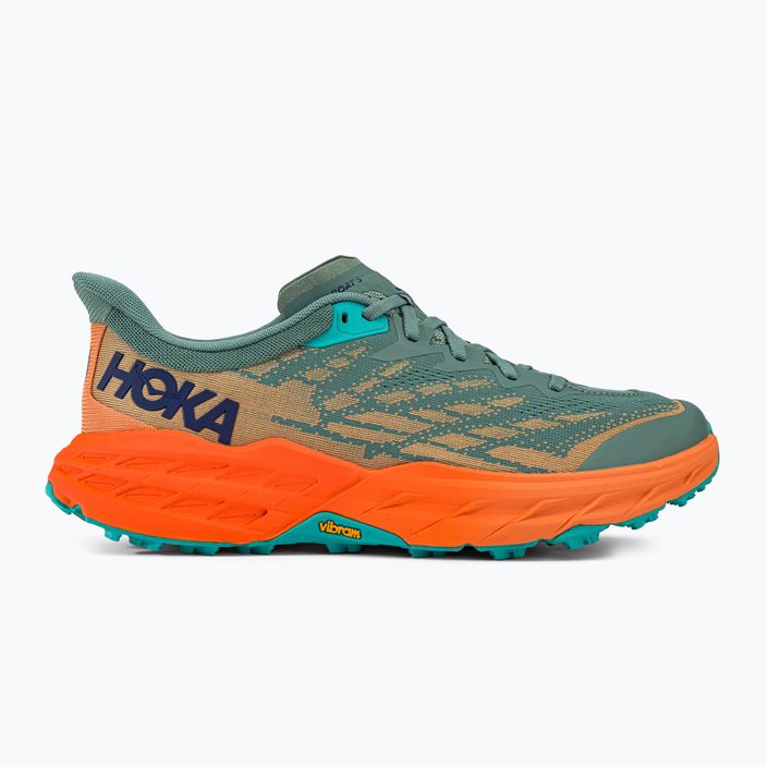 Кросівки для бігу чоловічі HOKA Speedgoat 5 зелено-помаранчеві 1123157-TMOR 2