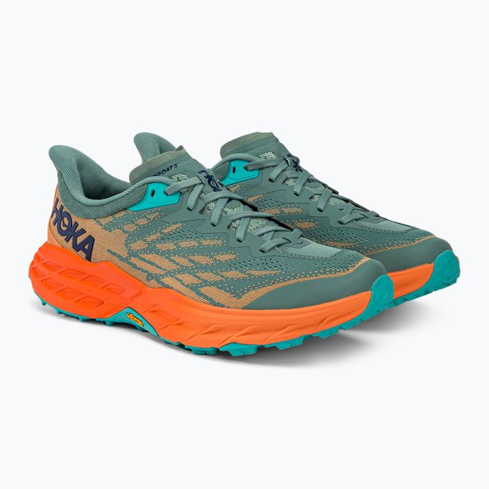 Кросівки для бігу чоловічі HOKA Speedgoat 5 зелено-помаранчеві 1123157-TMOR 3
