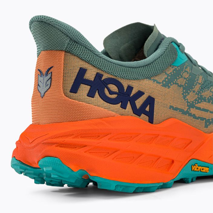 Кросівки для бігу чоловічі HOKA Speedgoat 5 зелено-помаранчеві 1123157-TMOR 9
