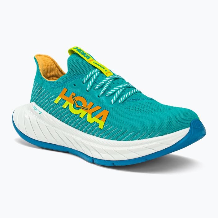 Кросівки для бігу жіночі HOKA Carbon X 3 блакитно-жовті 1123193-CEPR