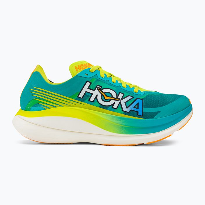 Кросівки для бігу чоловічі HOKA Rocket X 2 блакитно-жовті 1127927-CEPR 2