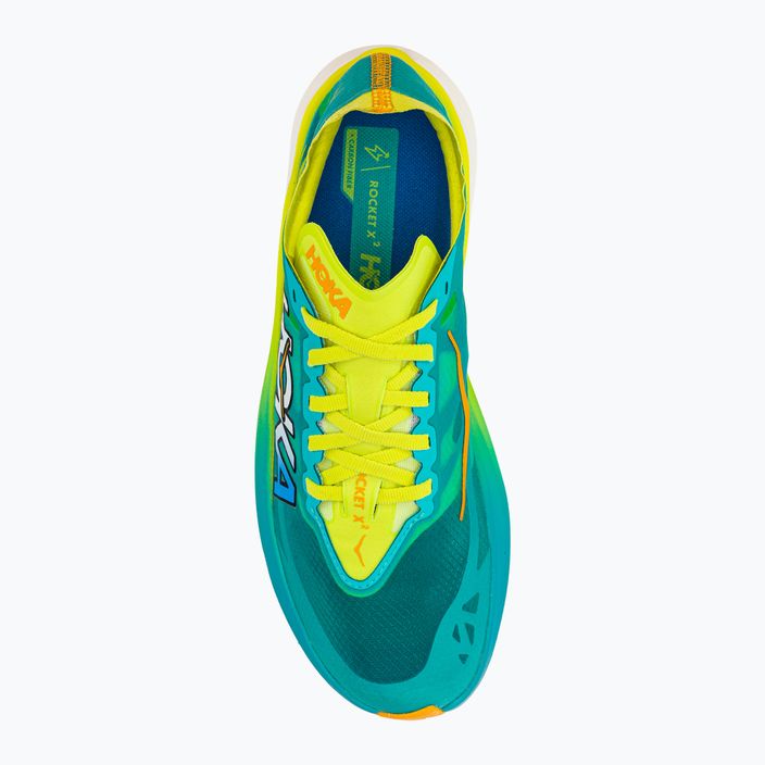 Кросівки для бігу чоловічі HOKA Rocket X 2 блакитно-жовті 1127927-CEPR 5