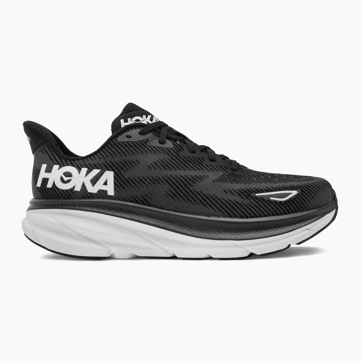 Кросівкі для бігу чоловічі HOKA Clifton 9 Wide black/white 2