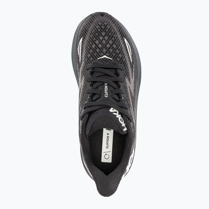 Жіночі бігові кросівки HOKA Clifton 9 Wide чорні/білі 6