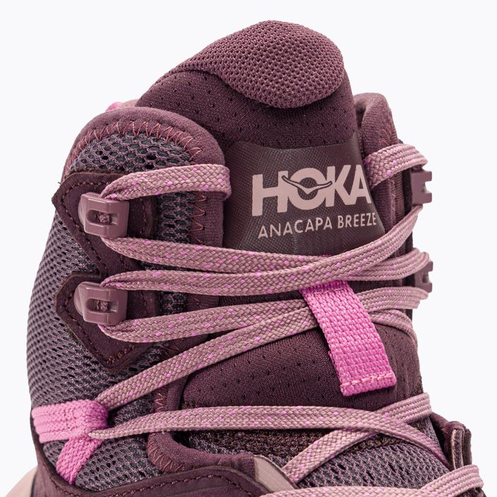 Жіночі трекінгові черевики HOKA Anacapa Breeze Mid родзинки/блідо-лілові 10