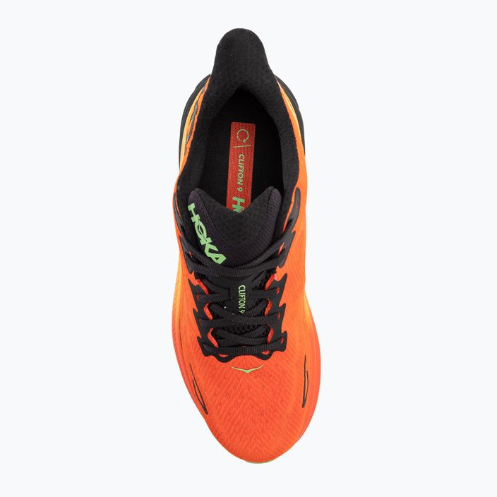 Чоловічі бігові кросівки HOKA Clifton 9 полум'я / яскраво-помаранчеві 6