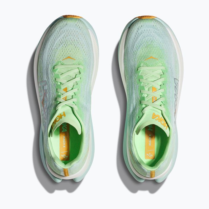 Жіночі бігові кросівки HOKA Mach X lime glow / сонячний океан 16