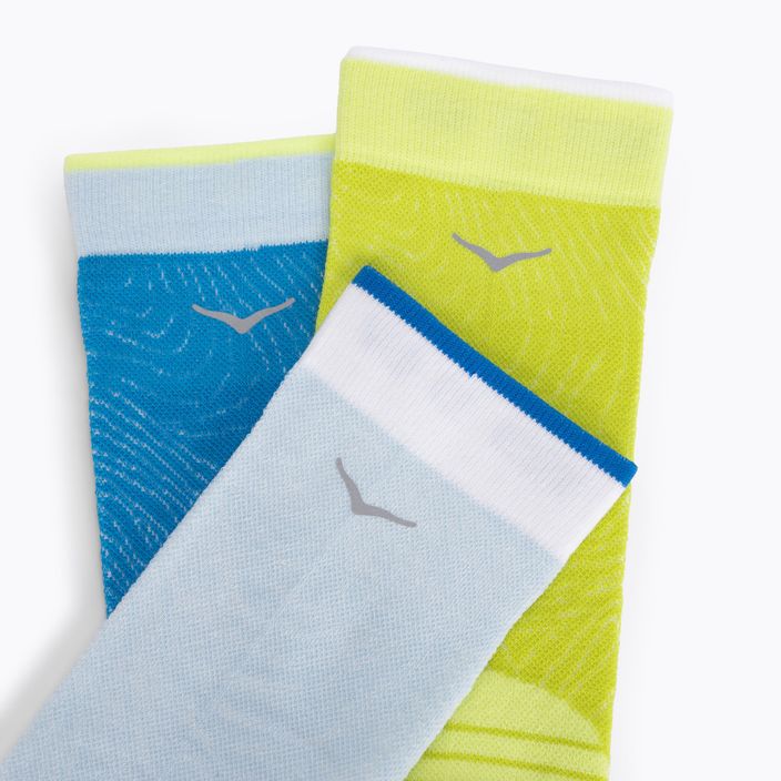 Шкарпетки для бігу HOKA Crew Run Sock 3 пари diva blue/ice water/evening primrose 8