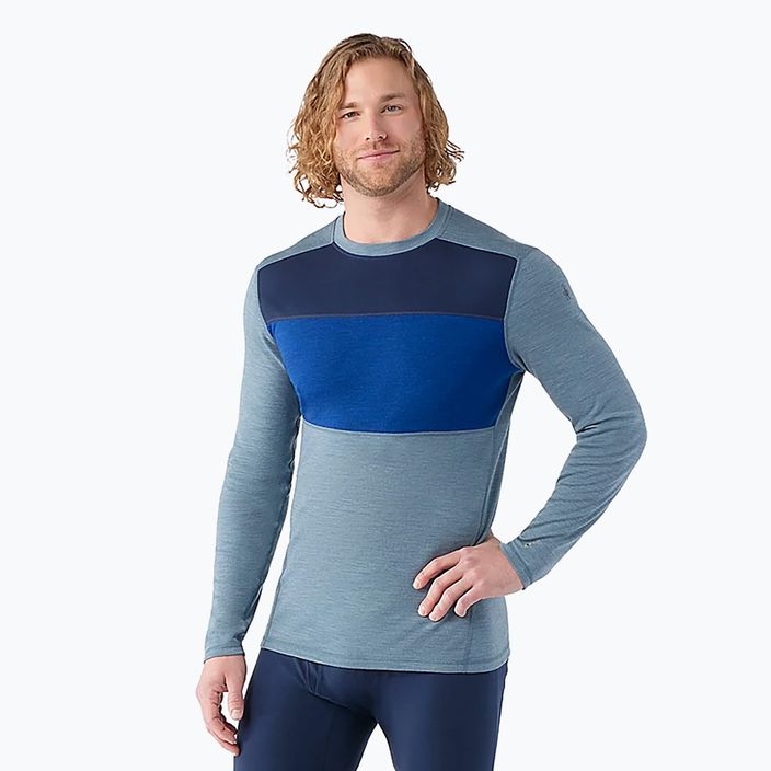 Лонгслів термічний чоловічий Smartwool Thermal Merino Baselayer Colorblock Crew Boxed pewter blue 2