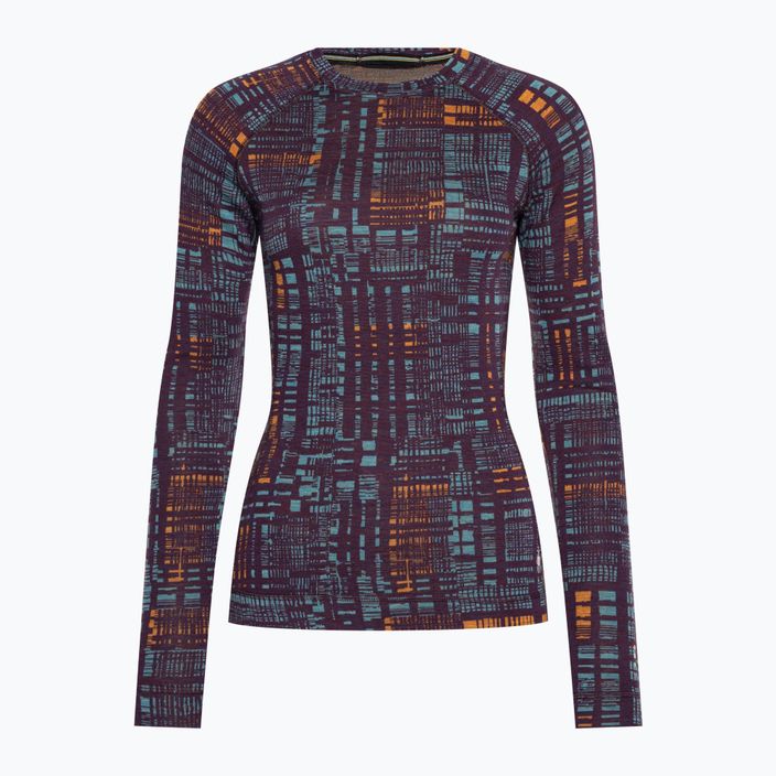 Лонгслів термічний жіночий Smartwool Merino 250 Baselayer Crew Boxed purple iris digi plaid 3