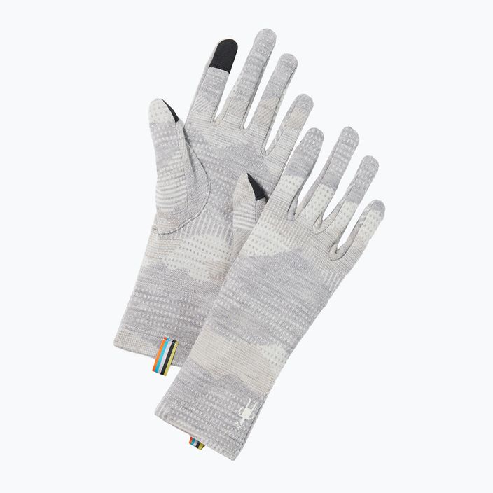 Трекінгові рукавички Smartwool Thermal Merino світло-сірі з гірським пейзажем 6