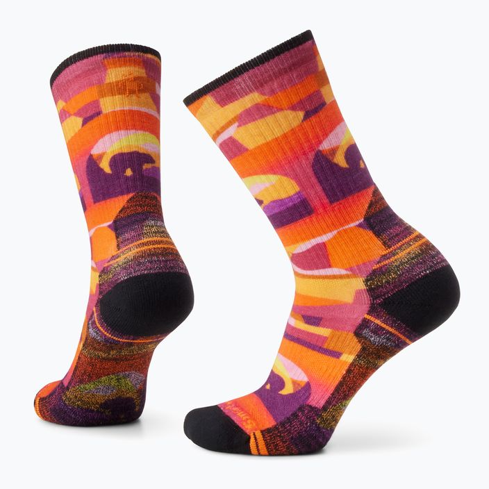 Шкарпетки з розумної вовни жіночі трекінгові шкарпетки Hike Light Cushion Bear Country Print Crew помаранчевий іржавий 6