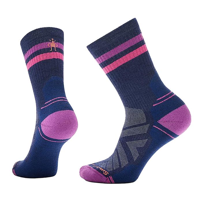 Жіночі трекінгові шкарпетки Smartwool Hike Light Cushion Tube Stripe Crew глибокий темно-синій/потужний рожевий 2