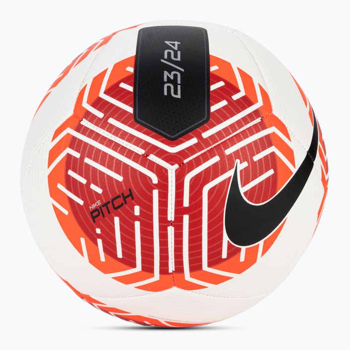 М'яч футбольний Nike Pitch white/black/bright crimson розмір 5