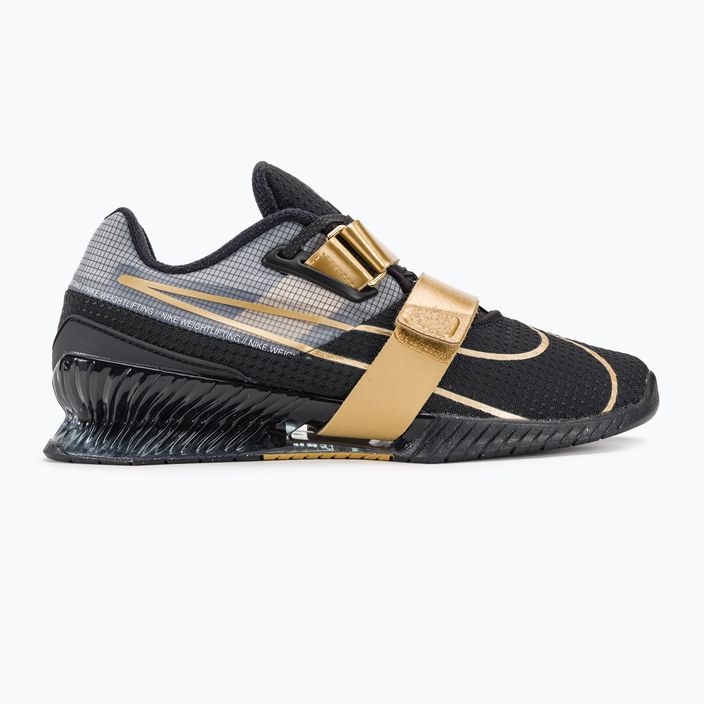 Кросівки для важкої атлетики Nike Romaleos 4 чорні / металізоване золото білі 2