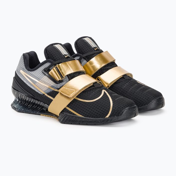 Кросівки для важкої атлетики Nike Romaleos 4 чорні / металізоване золото білі 4