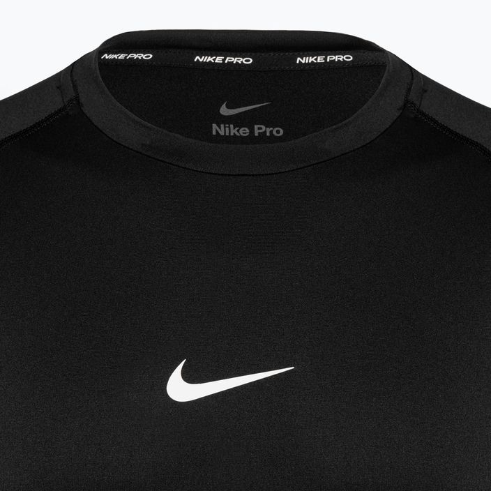 Футболка тренувальна чоловіча Nike Pro Dri-Fit Tight SS Fitness black/white 3