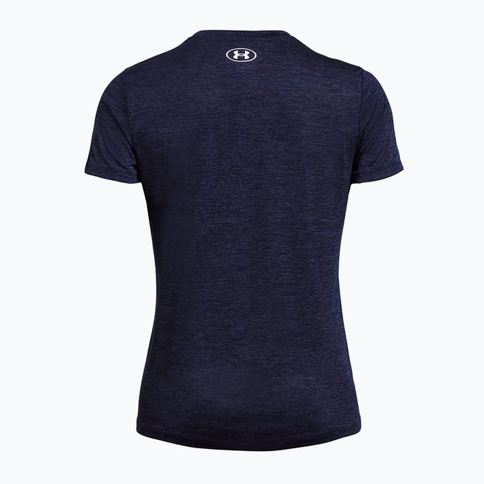 Футболка тренувальна жіноча Under Armour Tech V-Twist midnight navy/white 2