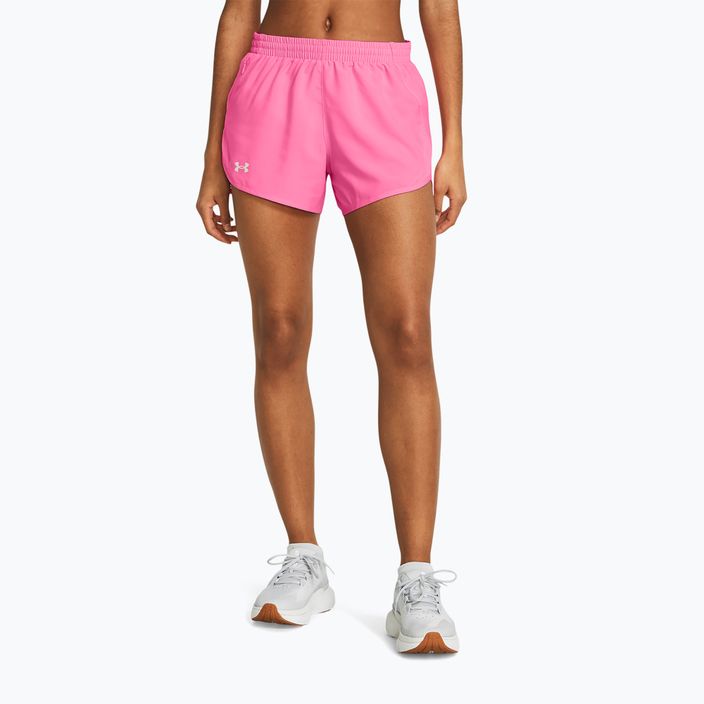 Шорти для бігу жіночі Under Armour Fly By fluo pink/fluo pink/reflective