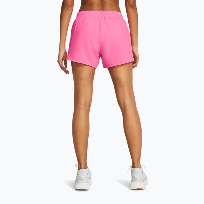 Шорти для бігу жіночі Under Armour Fly By fluo pink/fluo pink/reflective 3