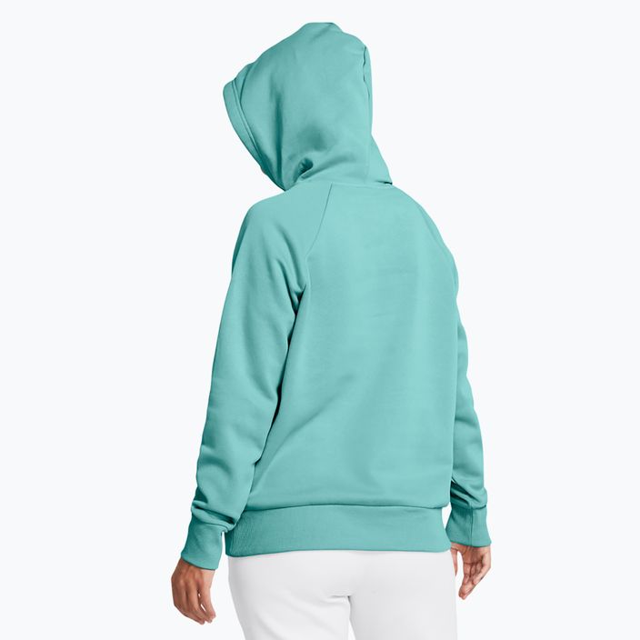 Кофта жіноча Under Armour Rival Fleece Hoodie radial turquoise/white 2