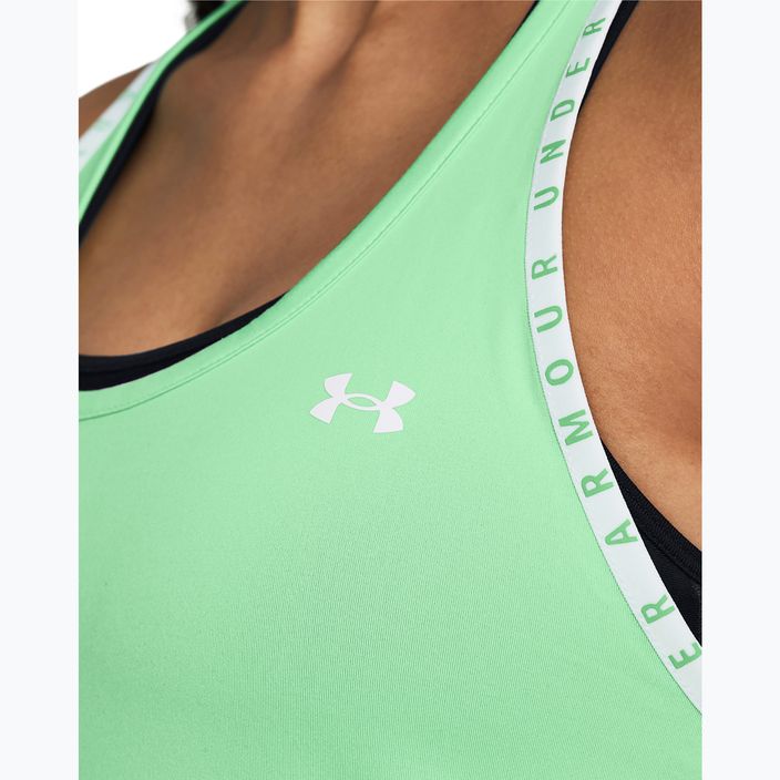 Майка для тренувань жіноча Under Armour Knockout Tank matrix green/white 3