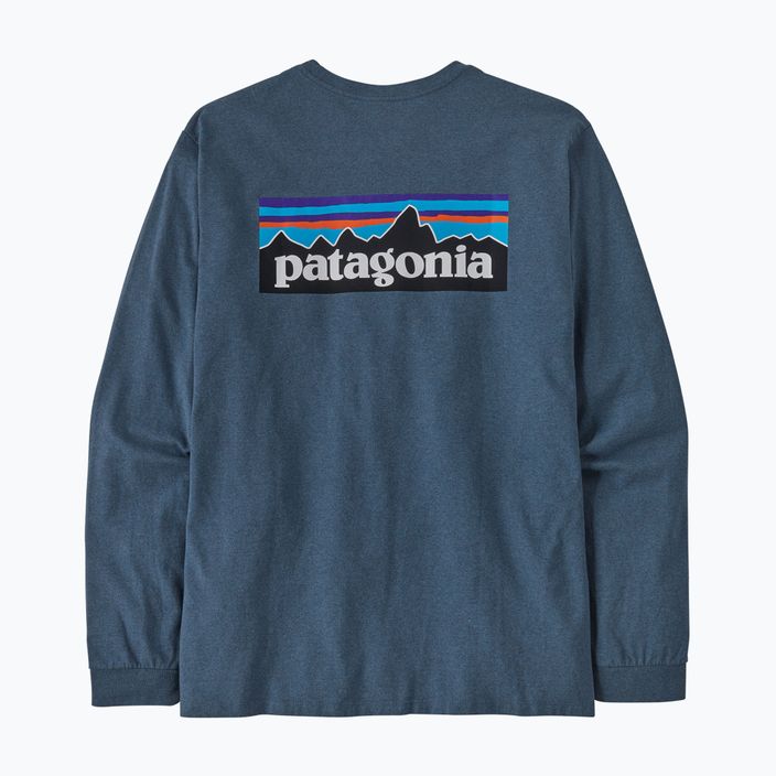 Чоловічий трекінговий лонгслів Patagonia P-6 Logo Responsibili утилітарного синього кольору 2