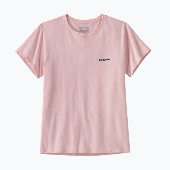 Жіноча трекінгова футболка Patagonia P-6 Logo Responsibili-Tee з вусами рожевого кольору 3
