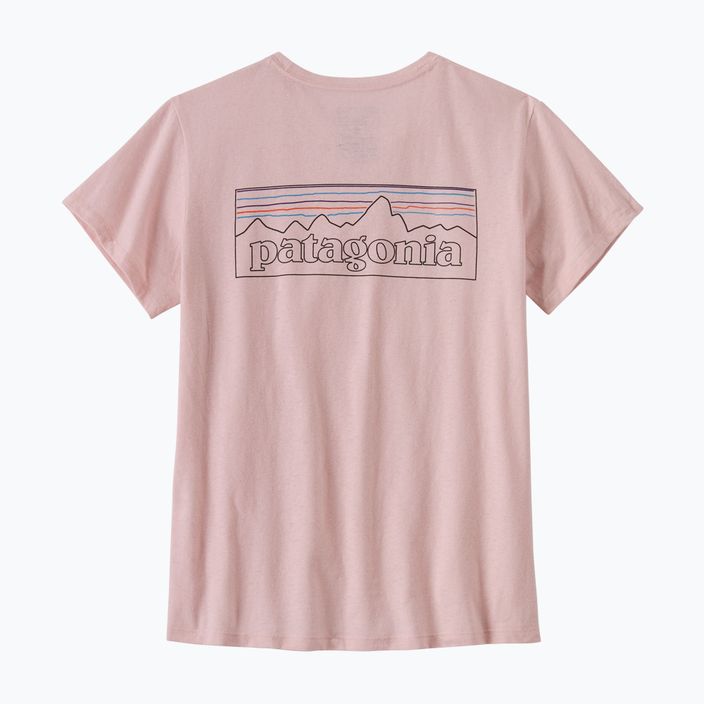 Жіноча трекінгова футболка Patagonia P-6 Logo Responsibili-Tee з вусами рожевого кольору 4