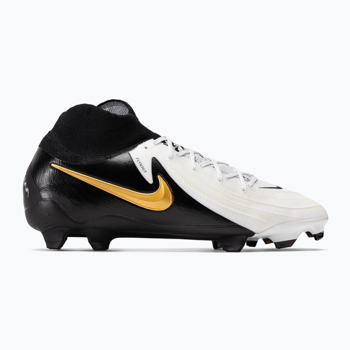 Кросівки футбольні чоловічі Nike Phantom Luna II Pro FG white/metallic gold coin/black 2