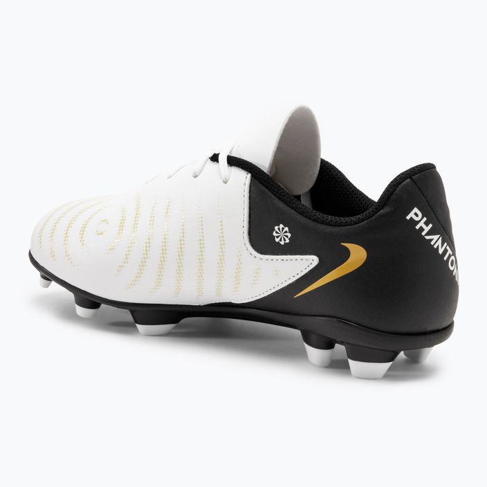 Кросівки футбольні дитячі Nike Phantom GX II Club FG/MG Junior white/metallic gold coin/black 3