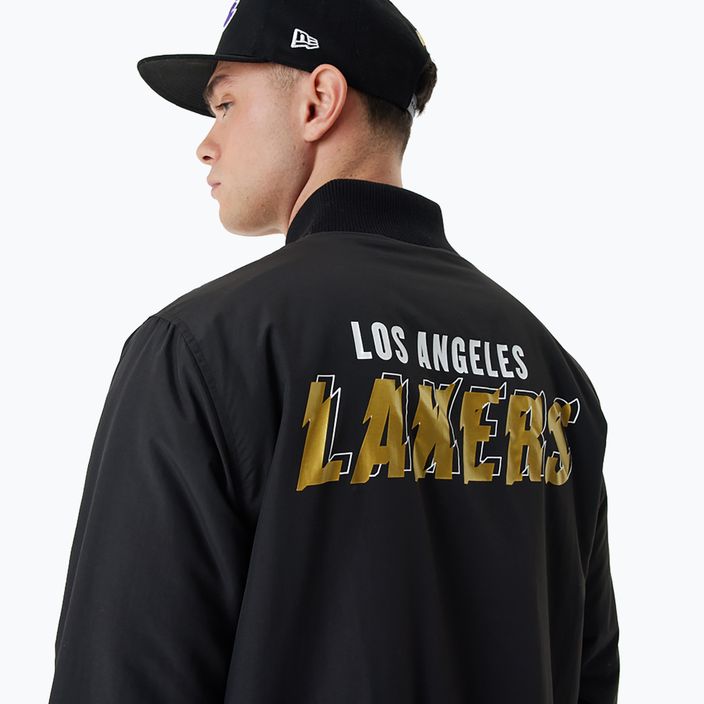 Куртка чоловіча New Era NBA Script BP Bomber Los Angeles Lakers black 4