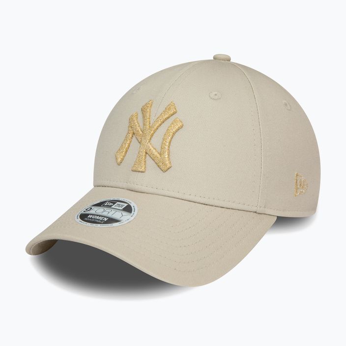 Жіноча бейсболка New Era Metallic Logo 9Forty New York Yankees світло-бежева
