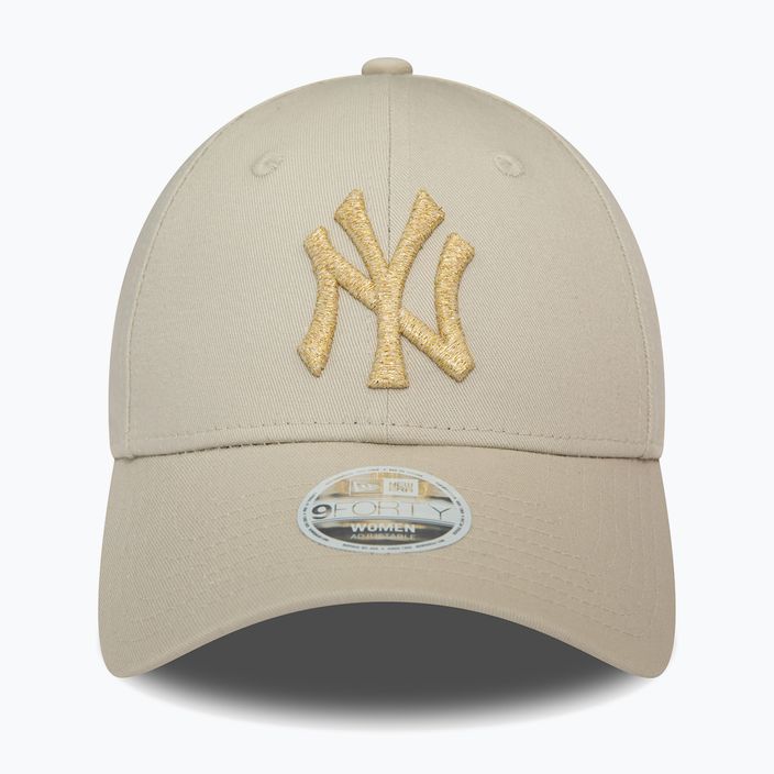 Жіноча бейсболка New Era Metallic Logo 9Forty New York Yankees світло-бежева 2
