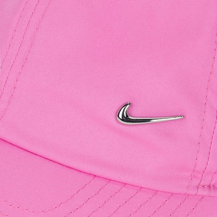 Кепка Nike Dri-Fit Club Unstructured Metal Swoosh грайлива рожева/металік сріблястий 3