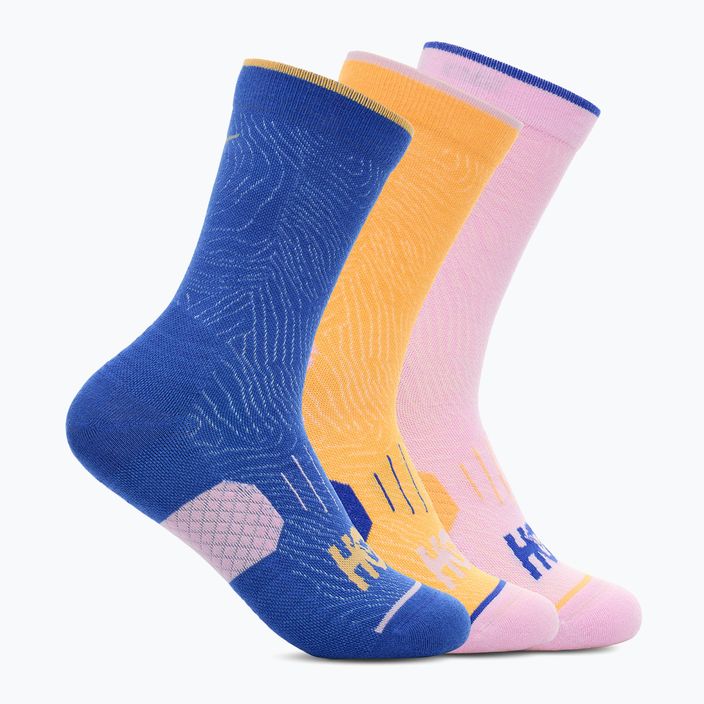 Шкарпетки для бігу HOKA Crew Run Sock 3 пари pink twillight/sherbert/dazzling blue