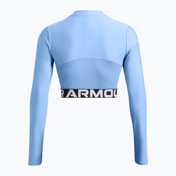 Топ для тренувань жіночий Under Armour Heat Gear Rib 1/4 Zip horizon blue/white 2