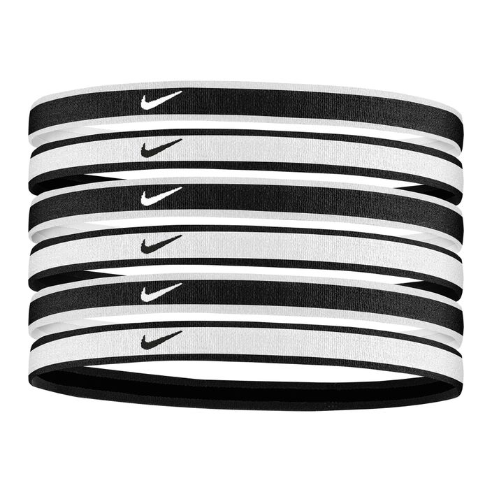 Пов'язки на голову Nike Tipped Swoosh Sport 2.0 6 шт. чорно-білі N1002021-176 2
