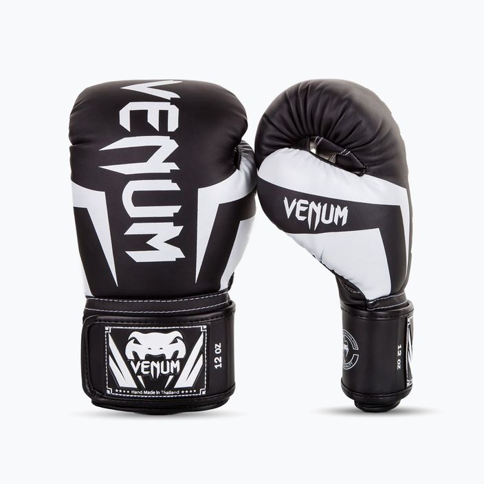 Рукавиці боксерські Venum Elite чорно-білі 0984 8