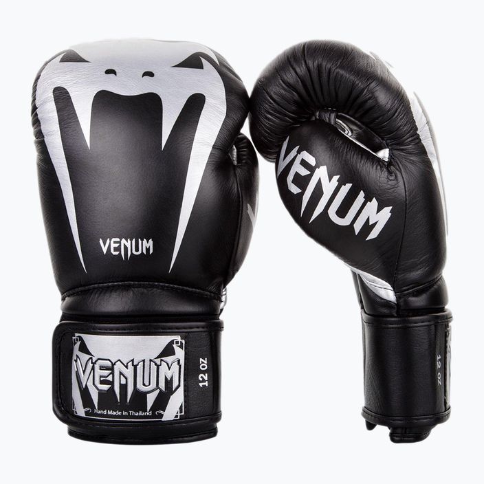 Рукавиці боксерські Venum Giant 3.0 чорно-сріблясті 2055-128 6