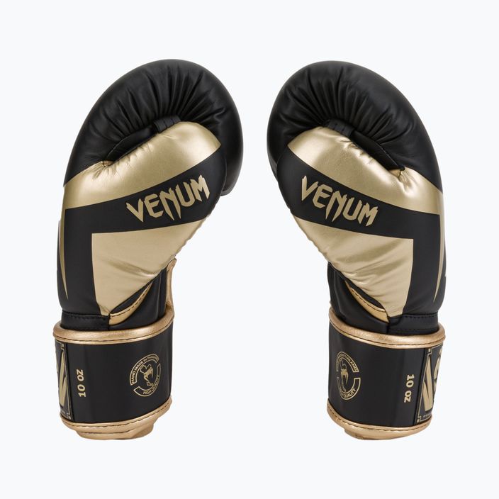 Рукавиці боксерські чоловічі Venum Elite чорно-золоті VENUM-1392 4