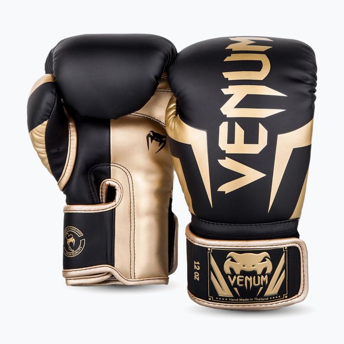 Рукавиці боксерські чоловічі Venum Elite чорно-золоті VENUM-1392 9