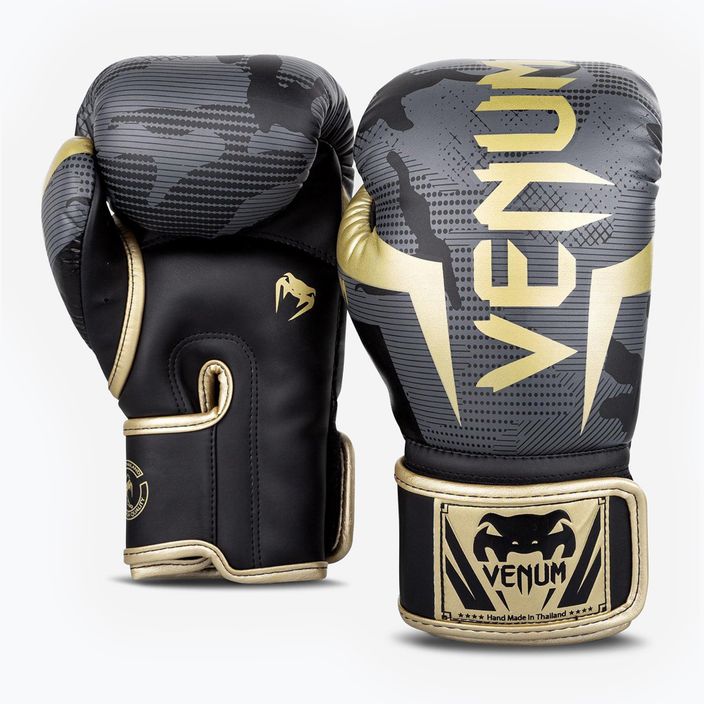 Рукавиці боксерські Venum Elite dark camo/gold 5