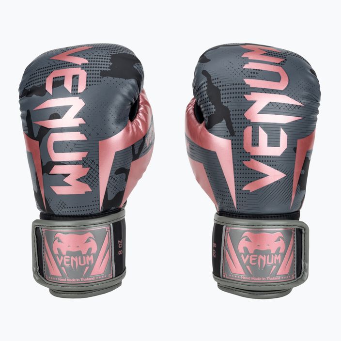 Рукавиці боксерські чоловічі Venum Elite чорно-рожеві 1392-537
