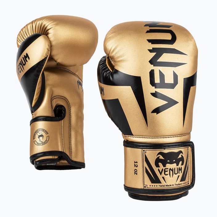 Рукавиці боксерські чоловічі Venum Elite золотисто-чорні 1392-449 6